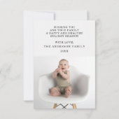 非常にモダン陽気なクリスマスの写真カード サンキューカード (裏面)