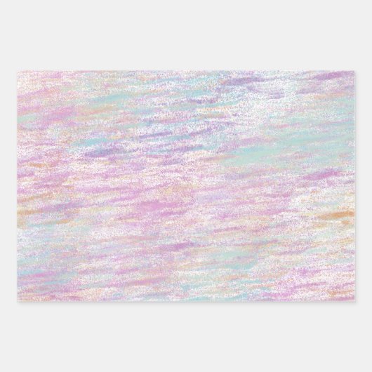 非常にユニコーンの輝くグリッター金ゴールドピンクのクリスマス ラッピングペーパーシート (正面2)