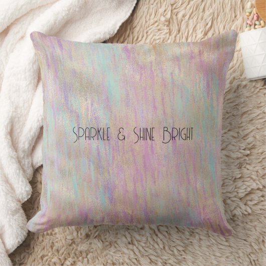 非常にユニコーン輝くキラキラした金ゴールドピンクのクリスマス クッション (ブランケット)