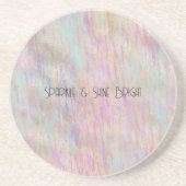 非常にユニコーン輝くキラキラした金ゴールドピンクのクリスマス コースター (正面)