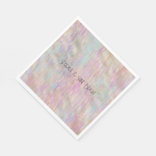 非常にユニコーン輝くキラキラした金ゴールドピンクのクリスマス スタンダードランチョンナプキン (角)