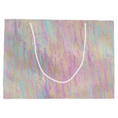 非常にユニコーン輝くキラキラした金ゴールドピンクのクリスマス ラージペーパーバッグ (裏面)