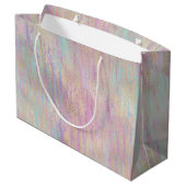 非常にユニコーン輝くキラキラした金ゴールドピンクのクリスマス ラージペーパーバッグ (裏面アングル)