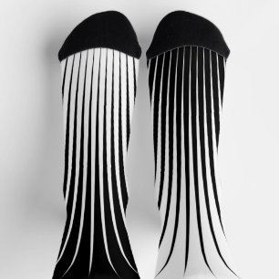 非常にユニーク白と黒のストライプ ソックス
