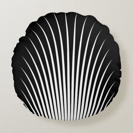非常にユニーク白と黒のストライプ ラウンドクッション (正面)