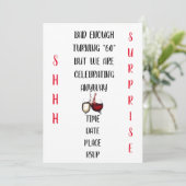 非常にユーモアに溢れ、独創的な ***サプライズパーティー 60歳*** 招待状 (スタンド正面)