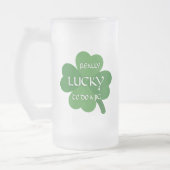 非常にラッキーである フロストグラスビールジョッキ (左)