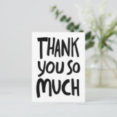 非常にラフなブラシストロークB&Wのに感謝カスタム ポストカード (スタンド正面)