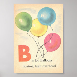 非常にヴィンテージアルファベット、文字B ポスター