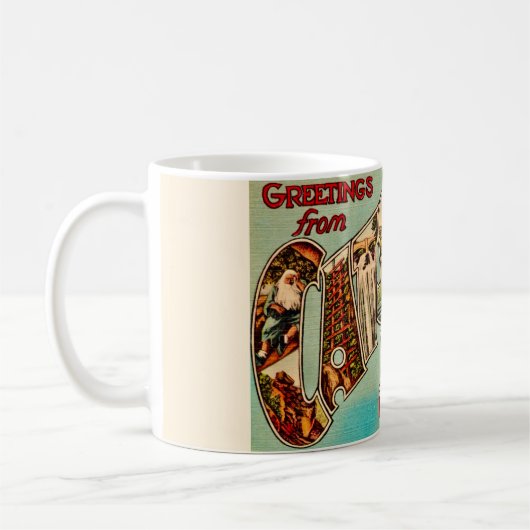 非常にヴィンテージキャッツキルはがきマグカップ コーヒーマグカップ (左)