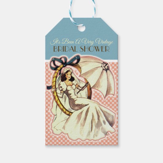 非常にヴィンテージブライダルシャワーメッセージカード ギフトタグ (正面)