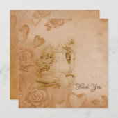 非常にヴィンテージ、古いスタイルサンキューカード (正面/裏面)