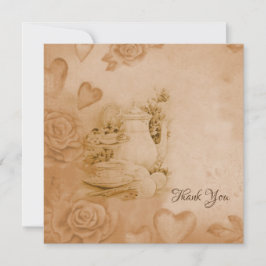 非常にヴィンテージ、古いスタイルサンキューカード