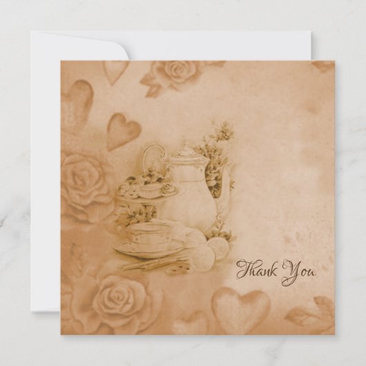 非常にヴィンテージ、古いスタイルサンキューカード (正面)