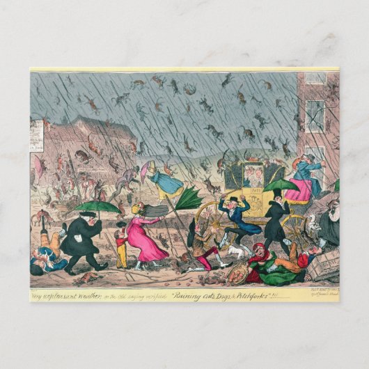 非常に不快な天気、または古い諺 ポストカード (正面)