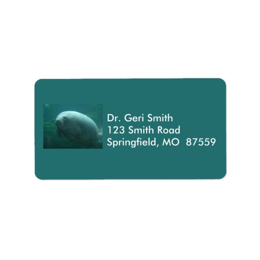 非常に丸いマナティーとニース顔 ラベル (正面)