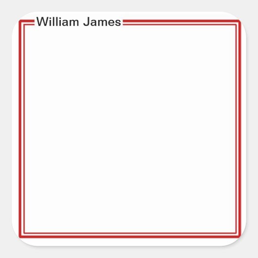 非常に伝統的モノグラム名ギフトステッカー スクエアシール (正面)