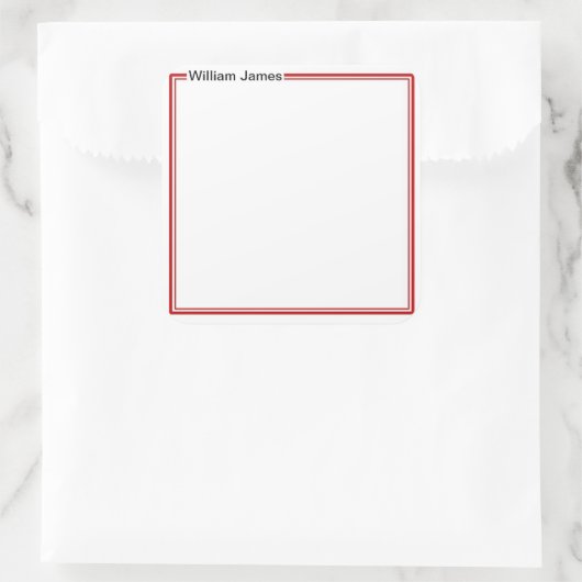 非常に伝統的モノグラム名ギフトステッカー スクエアシール (バッグ)