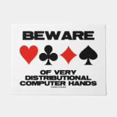 非常に分散したコンピューターの手に注意する ドアマット (正面)