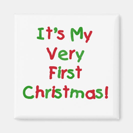 非常に初めてのクリスマスTシャツとギフト マグネット (正面)