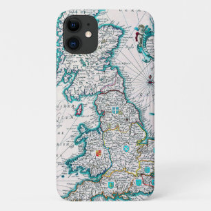 非常に古いアンティークのブリタニアの地図 iPhone 11 ケース