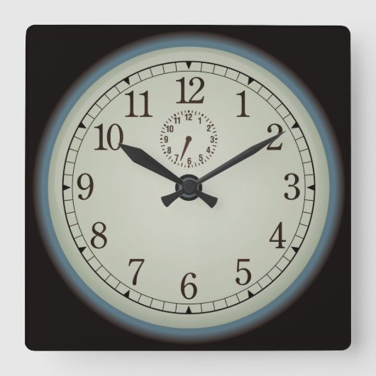 非常に古いカッコいい顔の壁時計 スクエア壁時計 (正面)