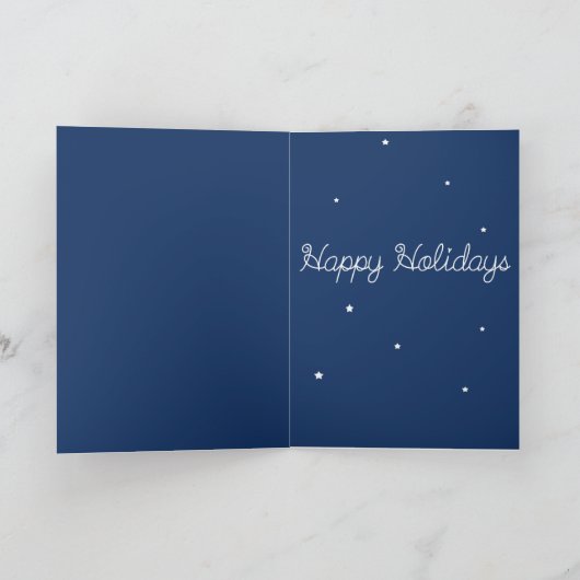 非常に可愛いクリスマスカード極性のクマと星 シーズンカード (内部)