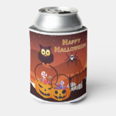 非常に可愛いハッピーハローウィンデザイン 缶クーラー (缶裏面)