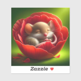 非常に可愛いベビーマウス眠る シール