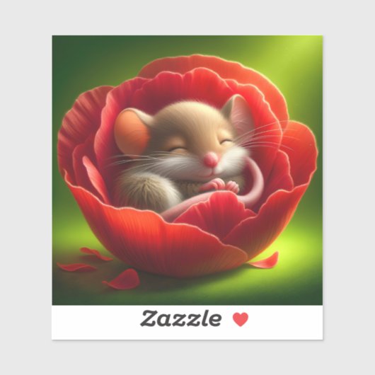 非常に可愛いベビーマウス眠る シール (シート)