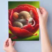 非常に可愛いベビーマウス眠る チラシ (手)