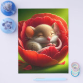 非常に可愛いベビーマウス眠る チラシ (シングル)