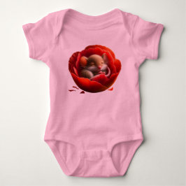 非常に可愛いベビーマウス眠る ベビーボディスーツ