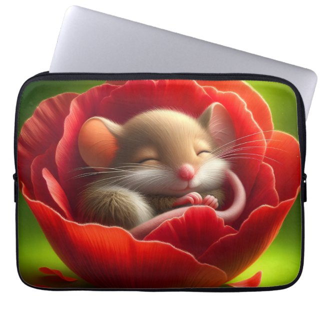 非常に可愛いベビーマウス眠る ラップトップスリーブ (正面)