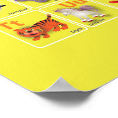 非常に可愛い動物のアルファベット ポスター (角)