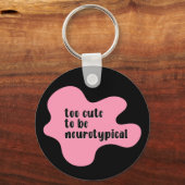 非常に可愛くて典型的なピンクとブラック キーホルダー (正面)