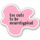 非常に可愛くて神経性のピンクのタイポグラフィ シール (正面)