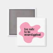 非常に可愛くて神経性のピンクのタイポグラフィ マグネット (正面/裏面)