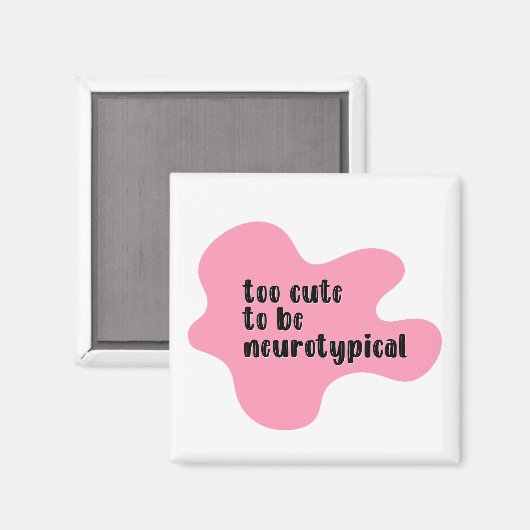 非常に可愛くて神経性のピンクのタイポグラフィ マグネット (正面/裏面)