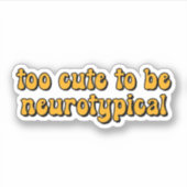 非常に可愛くて神経性の黄色いタイポグラフィ シール (正面)