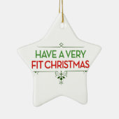 非常に合われたクリスマスのフィットネスの刺激を持って下さい セラミックオーナメント (右)