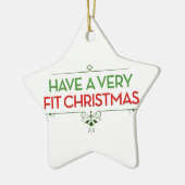 非常に合われたクリスマスのフィットネスの刺激を持って下さい セラミックオーナメント (左)