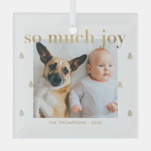 非常に喜びカスタムの写真クリスマスオーナメント ガラスオーナメント (正面)