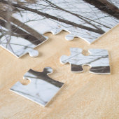 非常に困難な木の森林冬場面パズル ジグソーパズル (側面)