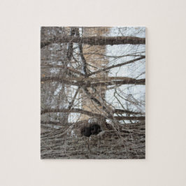 非常に困難な木の森林冬場面パズル ジグソーパズル