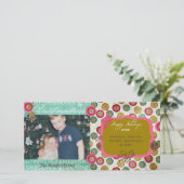 非常に多くのオーナメントクリスマスホリデーフォトカード シーズンカード (スタンド正面)