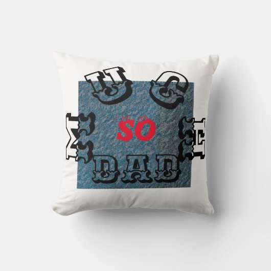 非常に多くのパパ – 黒 – 赤 – 青 – 装飾用クッション クッション (正面)