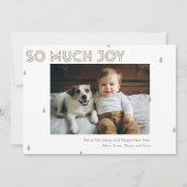 非常に多くの喜び家族ペット犬のベビー写真クリスマス シーズンカード (正面)