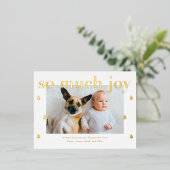 非常に多くの喜び編集可能なカラーフォイル休日はがき 箔シーズンポストカード (立ち正面)