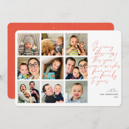 非常に多くの恵み年レビュー写真コラージュ赤 シーズンカード